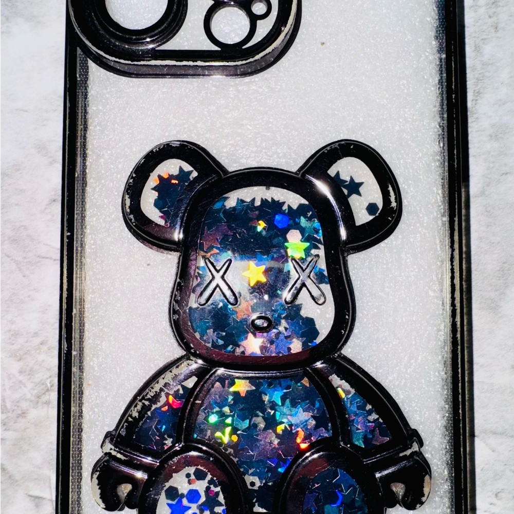 Holographic Bear iPhone Case 15 pro max